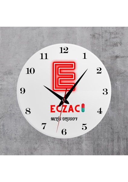 Eczacılara Özel Cam Duvar Saati