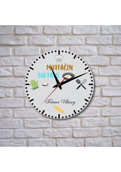 Mutfağın Sultanı Hediye Temalı Cam Duvar Saati