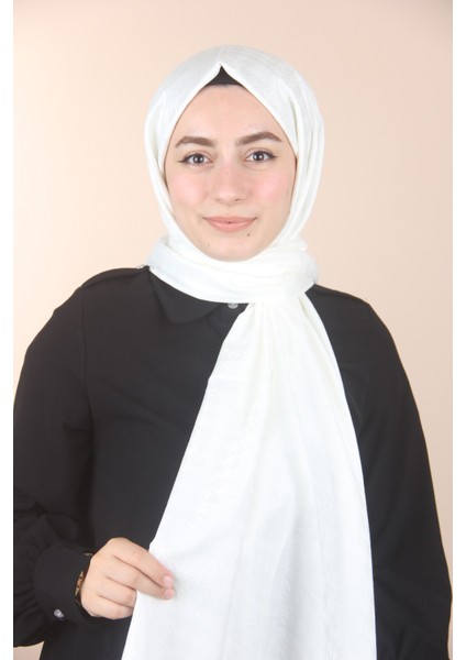 Ekru Sima Kaşmir Kaz Ayağı Şal