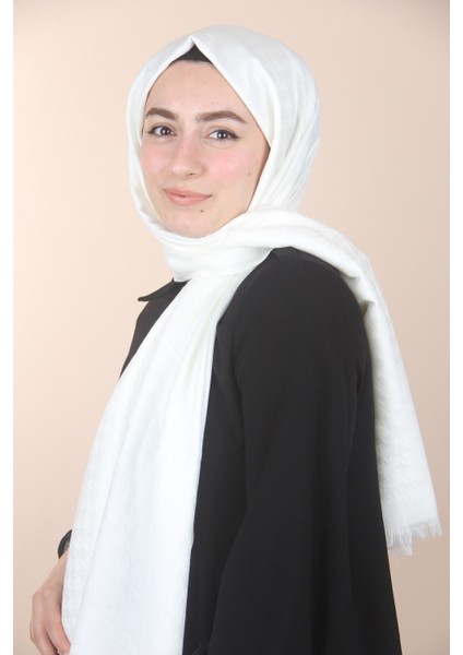 Ekru Sima Kaşmir Kaz Ayağı Şal