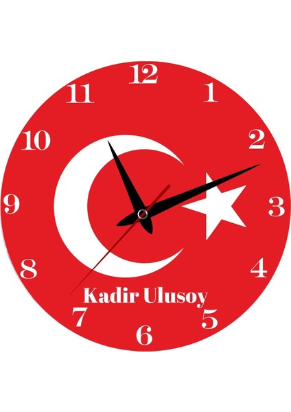 Bayrak Tasarımlı Kişiye Özel Temalı Cam Duvar Saati modelleri