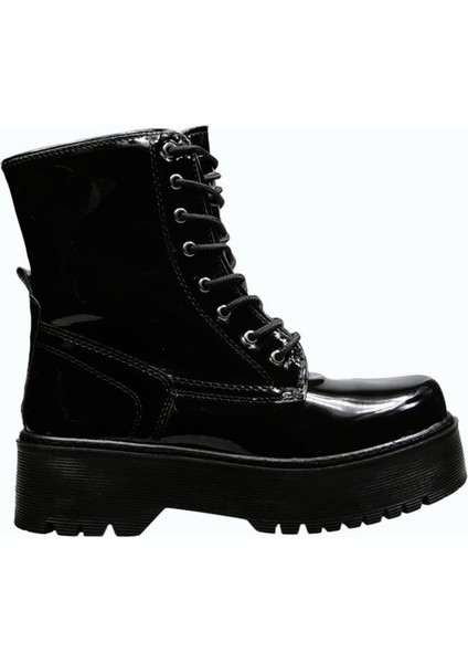 232-1425 Zn Kadın Siyah Rugan Yüksek Taban Bot