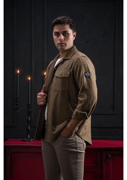 Regular Fit Çift Kapak Cepli Pamuklu Düğme Kapamalı Erkek Oduncu Gömlek fırsatları