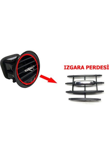 Corsa D Kalorifer Havalandırma Muzul Izgarası Orta Nikelaj Mette Marka 754K4401