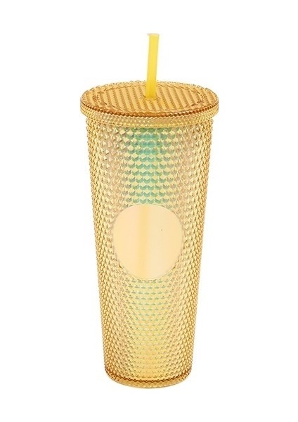 Çift Hasır Kravatlı Plastik Bardak Taşınabilir Durian Bardak (Yurt Dışından)