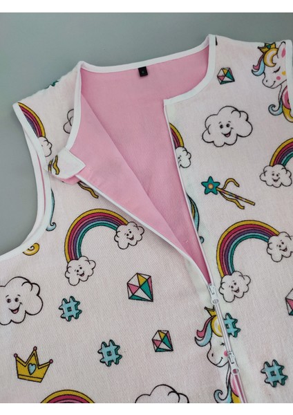 Kolsuz Bebek Kız Çocuk Uyku Tulumu 21-24 Derece Unicorn Desen
