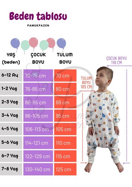 Kolsuz Bebek Kız Çocuk Uyku Tulumu 21-24 Derece Unicorn Desen