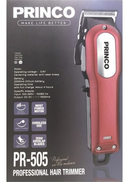 Prınco Şarjlı Saç Sakal ve Vücut Kıl Temizleme Makinası PR-505 fiyatları