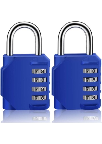 Şifreli Kilit 2 Paket Su Geçirmez Sıfırlanabilir 4 Haneli Asma Kilit Okul Spor Salonu Soyunma Açık Çile Dolap Kapısı Döken Çit (Mavi, 2 Paket) (Yurt Dışından)