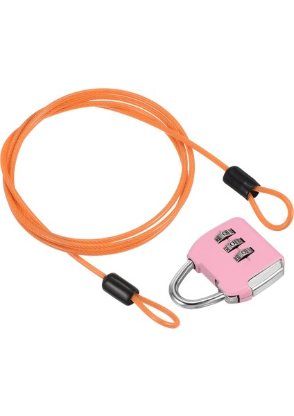 3 Haneli Şifreli Kilitli Güvenlik Çelik Kablo, Seyahat Asma Kilit 5ft Kaplamalı Güvenlik Tel Halat Bagaj Bavul Gümüş Için Çift Döngü (Yurt Dışından)