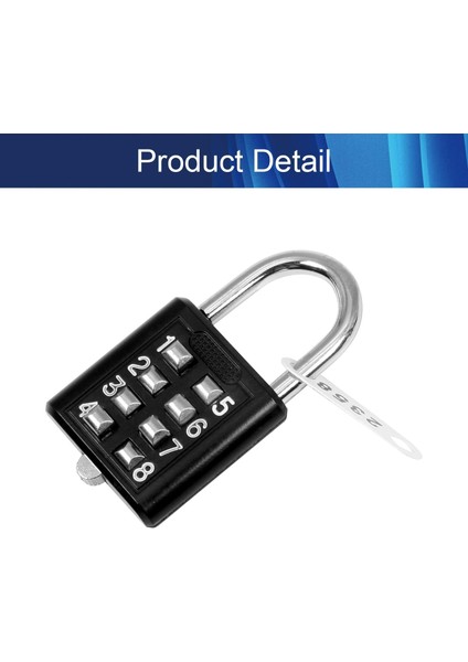 8 Haneli Kombinasyon Asma Kilit Bavul Bagaj Çekmece Kapı Araç Kutusu Siyah Için Basma Düğmesi Dijital Kilit (Yurt Dışından) fırsatları