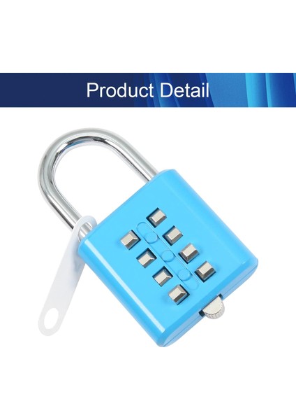 8 Haneli Kombinasyon Asma Kilit Basma Düğmesi Kilidi Bavul Bagaj Çekmece Kapı Araç Kutusu Mavi 1 Adet (Yurt Dışından) fırsatları