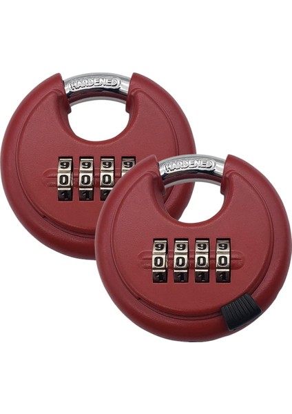 2 Paket Puyueo 4 Dijital Ağır Hizmet Şifreli Asma Kilit Disk Şifreli Kilit Yuvarlak Kod Kilidi (Kırmızı) (Yurt Dışından)