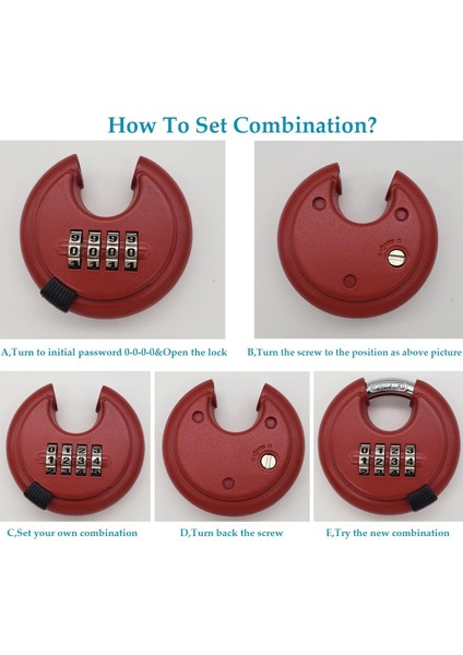 2 Paket Puyueo 4 Dijital Ağır Hizmet Şifreli Asma Kilit Disk Şifreli Kilit Yuvarlak Kod Kilidi (Kırmızı) (Yurt Dışından) fırsatları