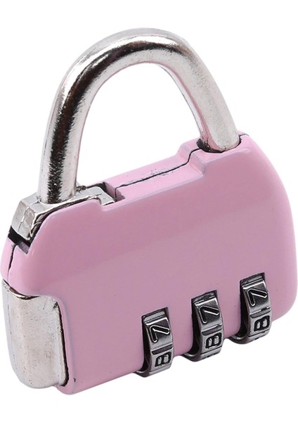Dollandd 3 Haneli Küçük Şifreli Kilit Sıfırlanabilir Asma Kilit Bagaj Kilidi Spor Salonu Valizler Soyunma Evrak Çantaları Çekmeceler Çanta, Pembe (Yurt Dışından)