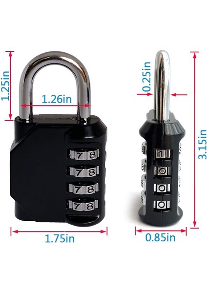 Şifreli Kilit, 4 Haneli Şifreli Asma Kilit Okul Spor Salonu Dolabı Için Dış Mekan Su Geçirmez Asma Kilit, Spor Dolabı, Çit, Alet Kutusu, Kasa, Çile Depolama Vb (Siyah 4 Paket) (Yurt Dışından) fiyatları