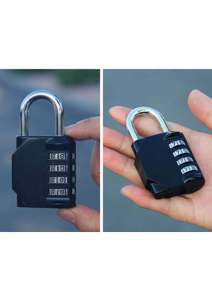 Şifreli Kilit, 4 Haneli Şifreli Asma Kilit Okul Spor Salonu Dolabı Için Dış Mekan Su Geçirmez Asma Kilit, Spor Dolabı, Çit, Alet Kutusu, Kasa, Çile Depolama Vb (Siyah 4 Paket) (Yurt Dışından) modelleri