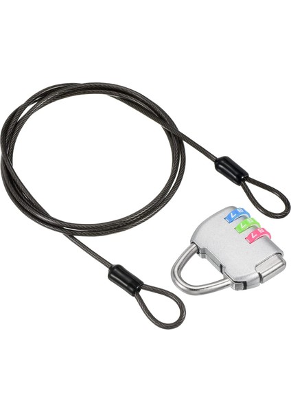 3 Haneli Şifreli Kilitli Güvenlik Çelik Kablo, Bisiklet Zinciri Asma Kilit 3ft Kaplamalı Güvenlik Tel Halat Dış Mekan Seyahat Bagajı Için Çift Döngü Mavi (Yurt Dışından)