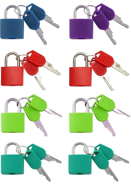 Vıp - 8 Adet Metal Asma Kilit Prinç Bagaj, Sırt Çantası, Günlük, Mücevher Kutusu, El Sanatları, Anahtarlı ve Dayanıklı Kapaklı Okul Öğretim Kilidi (Küçük, Nprgg) (Yurt Dışından)