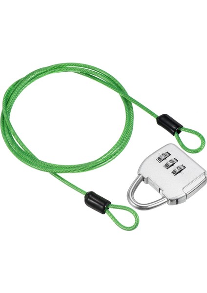 3 Haneli Şifreli Kilitli Güvenlik Çelik Kablo, Seyahat Asma Kilit 6.5ft Kaplamalı Güvenlik Tel Halat Bagaj Bavul Mavi Için Çift Döngü (Yurt Dışından)