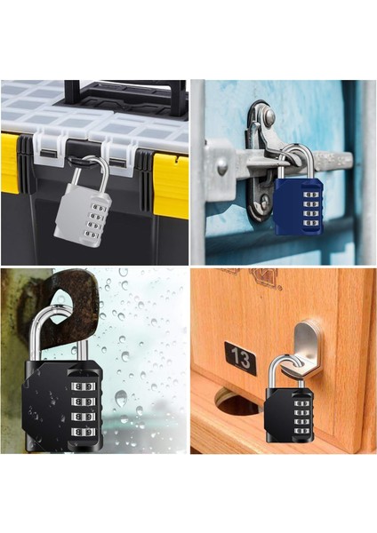 Kombinasyon Asma Kilit 2 Paket, Okul Spor Salonu Dolabı Için 4 Haneli Kilit, Dış Mekan Su Geçirmez Combo Kilit (Gümüş ve Kırmızı) (Yurt Dışından) modelleri