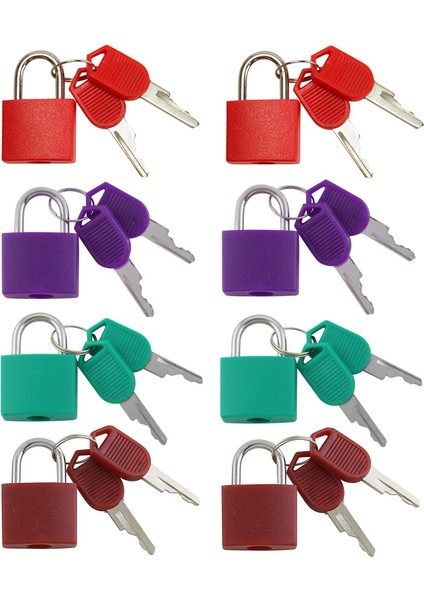Vıp - 8 Adet Metal Asma Kilit Prinç Bagaj, Sırt Çantası, Günlük, Mücevher Kutusu, El Sanatları, Anahtarlı ve Dayanıklı Kapaklı Okul Öğretim Kilidi (Küçük, Rpgb) (Yurt Dışından)