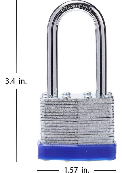 Lamine Çelik Anahtar Kilidi, 1-9/16 Inç Geniş Gövde, Benzer Anahtarlı 2 Asma Kilit, Uzun Kelepçe (Yurt Dışından) fırsatları