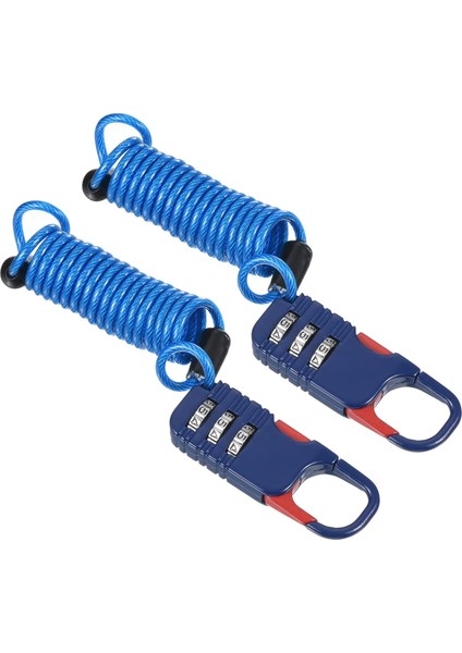 Yaylı Kablo ile 3 Haneli Şifreli Kilit, 2 Adet Kask Asma Kilit 3.3ft Bisiklet Soyunma Seyahat Bagajı Için Esnek Güvenlik Çelik Kilit Teli, Beyaz (Yurt Dışından)