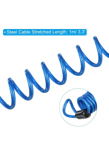 Yaylı Kablo ile 3 Haneli Şifreli Kilit, 2 Adet Kask Asma Kilit 3.3ft Bisiklet Soyunma Seyahat Bagajı Için Esnek Güvenlik Çelik Kilit Teli, Beyaz (Yurt Dışından) fırsatları