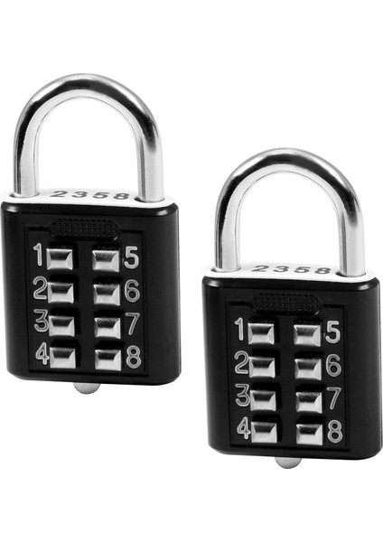 Adet 8 Haneli Kombinasyon Asma Kilit Basma Düğmesi Kilidi Bavul Bagaj Çekmece Kapı Araç Kutusu 5mm Mandal Kolu Çapı (Yurt Dışından)