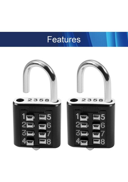 Adet 8 Haneli Kombinasyon Asma Kilit Basma Düğmesi Kilidi Bavul Bagaj Çekmece Kapı Araç Kutusu 5mm Mandal Kolu Çapı (Yurt Dışından) modelleri