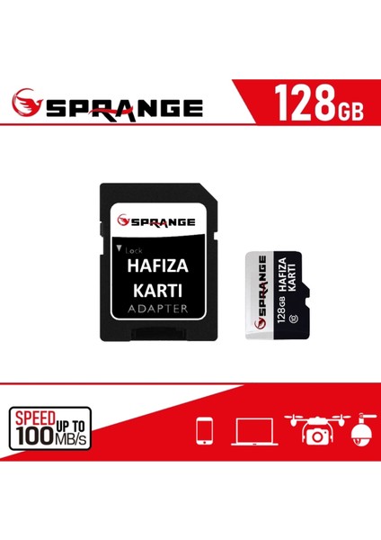 128GB Hafıza Kartı 100MB/S Class 10 4K Video Kayıt