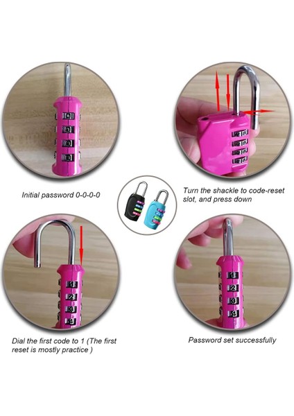 Adet 4 Haneli Asma Kilitler Sıfırlanabilir Combo Kilitler Spor Salonu Okul Soyunma Açık Hava Koşullarına Dayanıklı Kombinasyon Asma Kilitler (Yurt Dışından) modelleri