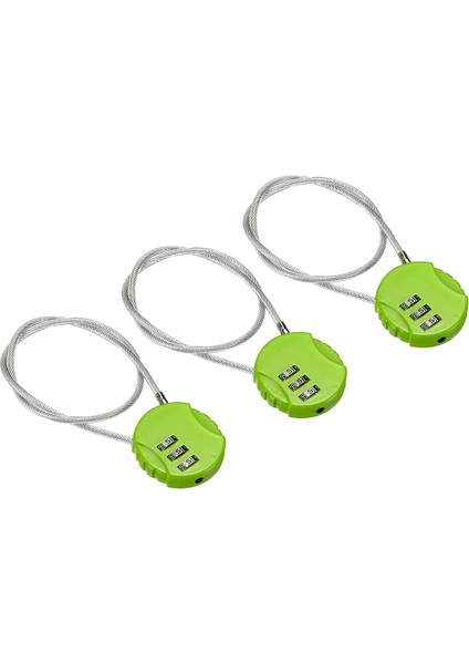Şifreli Kilit 15 Inç, 2 Adet 3 Haneli Açık Su Geçirmez Kod Asma Kilit Bagaj Spor Salonu Soyunma Çit Araç Kutusu Sırt Çantası Için Tel Halatlı, Yeşil (Yurt Dışından)