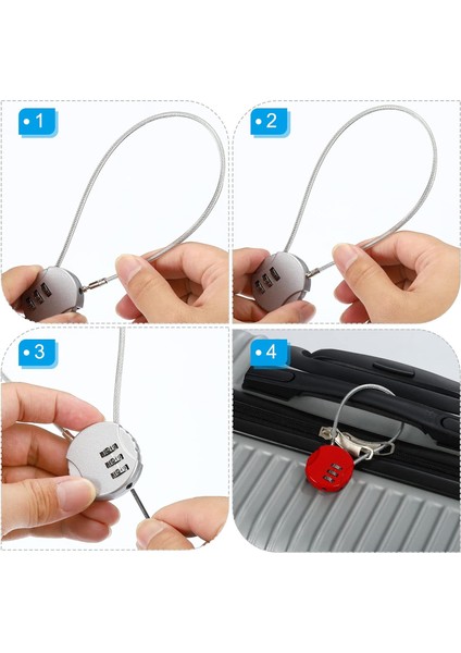 Şifreli Kilit 15 Inç, 2 Adet 3 Haneli Açık Su Geçirmez Kod Asma Kilit Bagaj Spor Salonu Soyunma Çit Araç Kutusu Sırt Çantası Için Tel Halatlı, Yeşil (Yurt Dışından) fiyatları