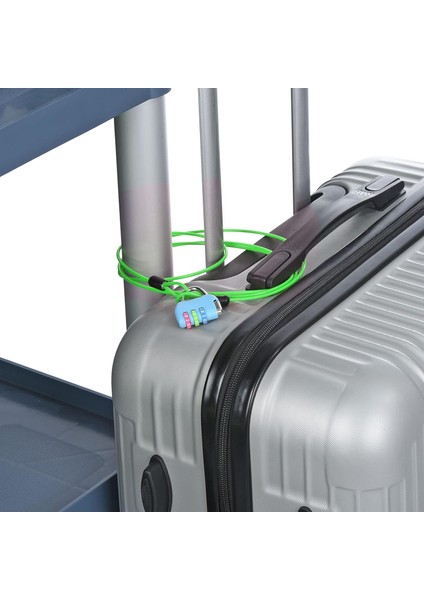 3 Haneli Şifreli Kilitli Güvenlik Çelik Kablo, Bisiklet Zinciri Asma Kilit 6.5ft Kaplamalı Güvenlik Tel Halat Dış Mekan Seyahat Bagajı Için Çift Döngü Gümüş (Yurt Dışından) indirimleri