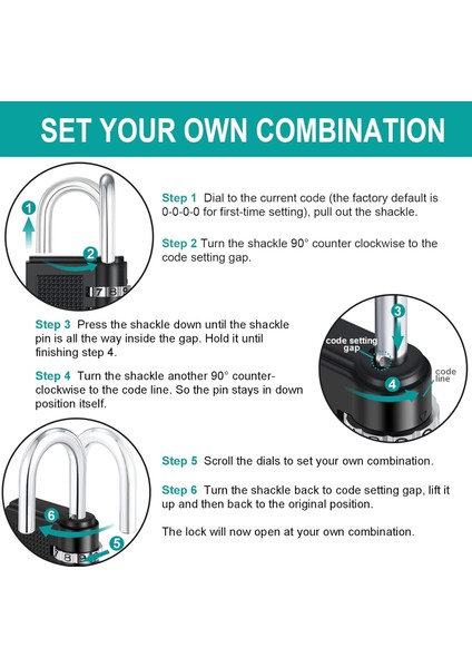 2 Paket Kombinasyon Asma Kilit, Okul Spor Salonu Dolabı Için 4 Haneli Kilit (Siyah ve Gümüş) (Yurt Dışından) indirimleri