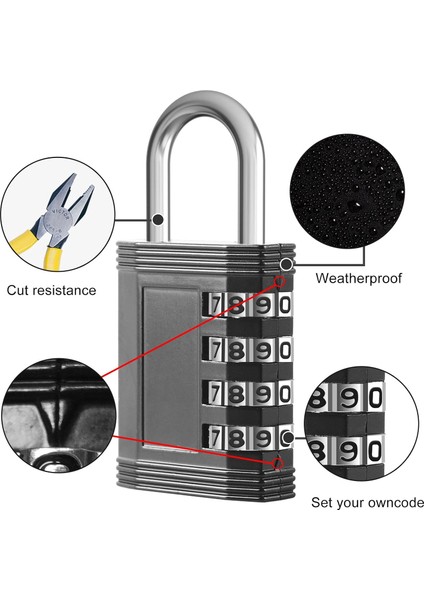 Okul Spor Salonu Dolabı, Spor Dolabı, Çit, Alet Kutusu, Kapı, Kasa, Çile Depolama Için Şifreli Kilit 4 Haneli Asma Kilit (Kırmızı, 1,18 Inç (4 Haneli)) (Yurt Dışından) fiyatları