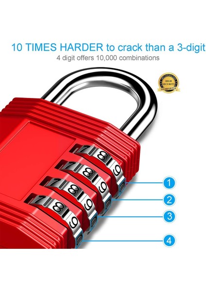 Kodlu Soyunma Kilitleri, Spor Salonu Için 4 Haneli Su Geçirmez Şifreli Kilit, Okul Dolabı, Çit, Alet Kutusu, Kapı (2 Paket, Siyah) (Yurt Dışından) fiyatları