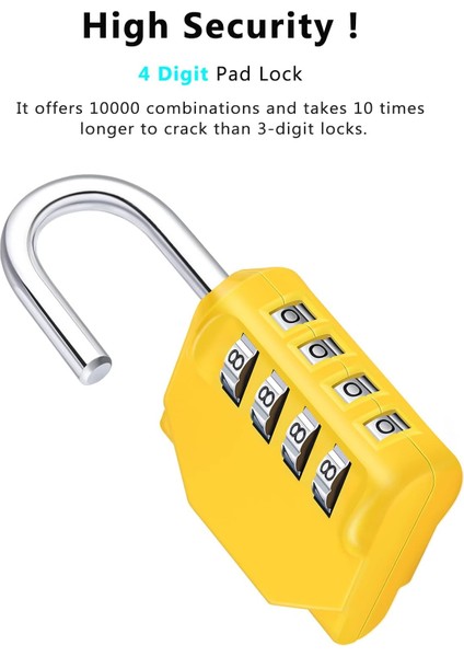 Kombinasyon Asma Kilit 2 Paket, Okul Spor Salonu Dolabı Için 4 Haneli Kilit, Dış Mekan Su Geçirmez Combo Kilit (Gümüş ve Kırmızı) (Yurt Dışından) modelleri