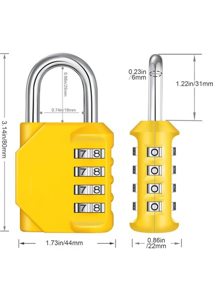 Kombinasyon Asma Kilit 2 Paket, Okul Spor Salonu Dolabı Için 4 Haneli Kilit, Dış Mekan Su Geçirmez Combo Kilit (Gümüş ve Kırmızı) (Yurt Dışından) indirimleri