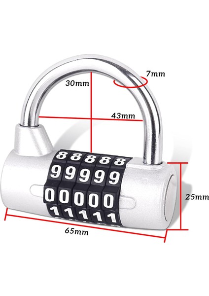 5 Haneli Şifreli Kilit,spor Salonu Asma Kilidi,değiştirilebilir Şifreli Kilit,okul Dolaplarına Uygun,alet Kutuları,çitler,gümüş(1 Paket) (Yurt Dışından) modelleri
