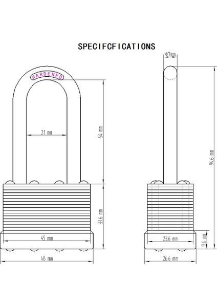 12'li Paket Benzer Lamine Çelik Anahtarlı Asma Kilitler, KA#5313, 45MM(1-3/4") Geniş, Aynı Anahtarlarla Ağır Hizmet Uzun Asma Kilit Seti (Yurt Dışından)