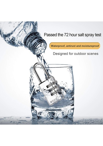 Şifreli Kilit 4 Haneli Açık Su Geçirmez Asma Kilit Okul Spor Salonu Dolabı, Spor Dolabı, Çit, Alet Kutusu, Kapı, Kasa, Çile Depolama T5014-SS(1.1IN) (Yurt Dışından) fiyatları