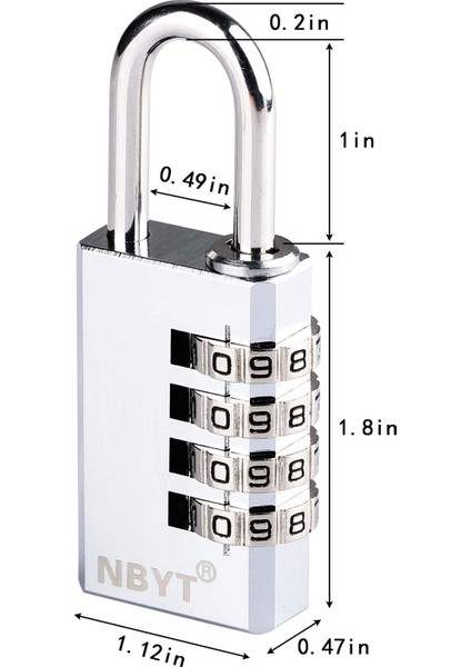 Şifreli Kilit 4 Haneli Açık Su Geçirmez Asma Kilit Okul Spor Salonu Dolabı, Spor Dolabı, Çit, Alet Kutusu, Kapı, Kasa, Çile Depolama T5014-SS(1.1IN) (Yurt Dışından) fırsatları
