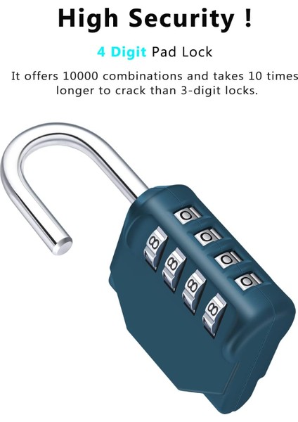 2,2 Inç Uzun Kelepçe Şifreli Kilit, Okul, Spor Salonu ve Çalışan Dolabı Için 4 Haneli Sıfırlanabilir Hava Koşullarına Dayanıklı Asma Kilit, Dış Mekan, Çit (Kırmızı) (Yurt Dışından) fiyatları