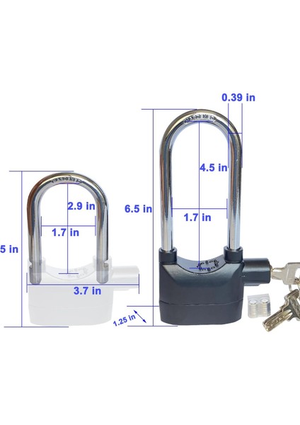 Uzun Çapraz Işın Alarm Kilidi 110DBA Evrensel Güvenlik Alarm Kilit Sistemi Anti-Hırsızlık Kapı Motorlu Bisiklet Için 3 Tuşlu Asma Kilit (1 Adet) (Yurt Dışından) fiyatları