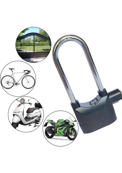 Uzun Çapraz Işın Alarm Kilidi 110DBA Evrensel Güvenlik Alarm Kilit Sistemi Anti-Hırsızlık Kapı Motorlu Bisiklet Için 3 Tuşlu Asma Kilit (1 Adet) (Yurt Dışından) modelleri
