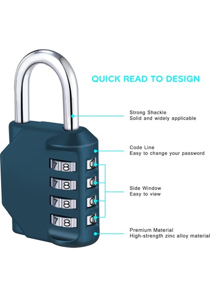 2,2 Inç Uzun Kelepçe Şifreli Kilit, Okul, Spor Salonu ve Çalışan Dolabı Için 4 Haneli Sıfırlanabilir Hava Koşullarına Dayanıklı Asma Kilit, Dış Mekan, Çit (Kırmızı) (Yurt Dışından) modelleri