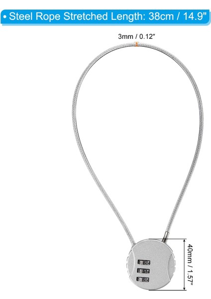 Şifreli Kilit 15 Inç, 3 Haneli Açık Hava Su Geçirmez Kod Asma Kilit Bagaj Spor Salonu Soyunma Çit Araç Kutusu Sırt Çantası Için Tel Halatlı, Açık Mavi (Yurt Dışından) fırsatları